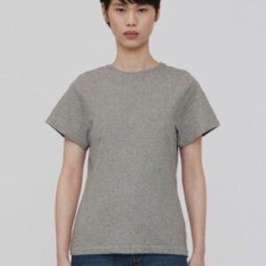 Toteme grey melange curved seam shirt